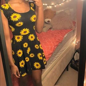 Sunflower dress with open back